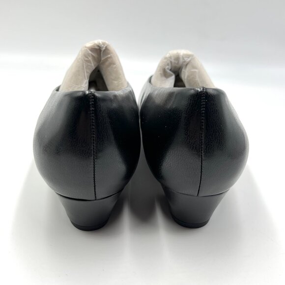 8 EXTRA WIDE WIDTH Soft Style Womens Angel Low‎ Kitten Block Heels Pumps Shoes - Picture 6 of 13